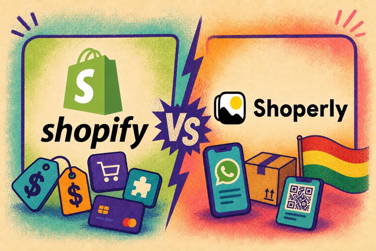 Comparación entre Shoperly y Shopify para tiendas online en Bolivia